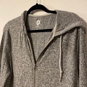 Mens Express Grey Zip Up Hoodie